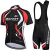 Msport Set Completo Abbigliamento Ciclismo - Maglia + Salopette con Pantaloncini Imbottiti in Gel 5D Antishock - A-04 S