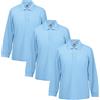 Fruit of the Loom - Polo a maniche lunghe per bambini 65/35, per uniforme scolastica, per ragazzi e ragazze (9-11 anni, petto 81 cm, 3 blu cielo), 3 x blu cielo, 9-11 Anni
