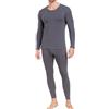 wirarpa Set di Intimo Termico Uomo in Cotone - Maglia Termica a Maniche Lunghe Leggera e Pantaloni da Pigiama, Grigio Scuro, Taglia S