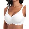 Ganado Reggiseno senza cuciture da donna senza ferretto profondo scollo a V bordi ondulati push up reggiseno bralette morbido confortevole reggiseno senza ferretto