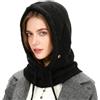 AYPOW Donna Inverno Termico Cappelli in Maglia e Sciarpe, 2 in 1 Caldo Antivento Regolabile Passamontagna con Scaldacollo, Moda Casual Cappuccio Elasticità Berretto per Sport all'Aria Aperta Shopping