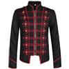 Gefomuofe Abbigliamento gotico da uomo vintage steampunk giacca medievale gotico blazer frack tuta parata giacca militare batterista costume carnevale travestimento