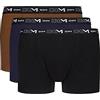 DIM Boxer Clasic Cotton Stretch X 3, Noir/Bleu Denim/Marron Brownie, 4 (Pacco da 3) Uomo
