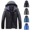 Duohropke Giacca impermeabile da uomo, impermeabile, traspirante, softshell da lavoro, taglie forti, giacca con cappuccio, impermeabile, antivento e softshell, Blu (02 blau), XXXXXXXL