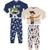 Disney Toy Story Woody And Buzz Lightyear, Confezione da 2, 100% Cotone Pigiama a Maniche Lunghe, Blue/White, 3-4 Anni: 104cm, Blu