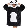 Xinlong Coperta Indossabile Animale con Cappuccio e Tasca Grande Panda Felpa Plaid con Maniche Oversize Unisex per Divano TV Casa