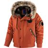 Generisch Giacca da uomo invernale con cappuccio in pelliccia - Giubbotto imbottito da pilota con tasche con cerniera | Calda giacca parka per i giorni freddi, XL