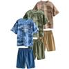 NEXT Ragazzo Confezione da 3 Pigiami Corti in 100% Cotone Blue/Green Camo 10 Anni