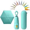 erised's bifrost Mini ombrello da viaggio con manico ad anello, strato di rivestimento in tessuto, anti UPF 50, protezione UV 99,9%, compatto e pieghevole, leggero, piccolo zaino portatile, pioggia, sole, uomo, donna