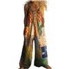 Gienslru Salopette Donna Estiva in Lino 2026 Tuta Intera Boho Chic Stampa Pantaloni Gamba Larga Jumpsuit Baggy Mare e Vacanza Vintage Curvy Taglie Forti con Tasche (M,01)
