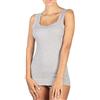 Basic Cotton Canotta Donna Spalla in Puro Cotone a Costine con Pizzo su Scollatura e Giro Manica, Bordo plissè in Vita (L/XL, Grigio)
