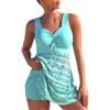 MSIYOW Tankini Donna Mare Costume da Bagno con Scollo a V Bikini da Donna Set da 2 Pezzi (4XL, Blu Chiaro)