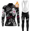 Mydawan Completo Ciclismo Donna Abbigliamento Bici MTB Invernale Tuta Ciclista Termico Vello,Maglietta Bicicletta Giacca Manica Lunga e Salopette Pantaloni con 19D Gel Imbottiti,Maglia da Ciclo Strada|B3,S