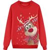Generico Maglione Natalizio Donna Felpa Natalizia per Famiglia Maglioni Natalizi Famiglia Girocollo Maniche Lunghe Stampa Natalizia Pullover Casual Donna Uomo Bambino Traspirante Felpa Maglie Calda Invernale