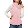 Generisch Gilet trapuntato da donna, senza maniche, trapuntato, tinta unita, con tasche, elegante, chiusura lampo, attillato, morbido, per le mezze stagioni, casual, da donna