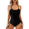 Rayson Costume da Bagno Intero da Donna Push Up con Volant Monokini Senza Schienale Controllo della Pancia Sling Costumi Interi Piscina Contenitivi Pancia Piatta Ruffle Imbottito Swimwear