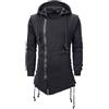 JMSUN Uomini Assassin Robe Felpe con cappuccio Gotico Asimmetrico Cerniera Laterale Lace Up Pile Giacca con Cappuccio