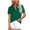 NONSAR Camicetta da Donna Elegante a Maniche Corte con Colletto Alto, da Ufficio, Casual
