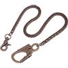 Ahiller Catena Portafoglio Uomini Robustissima - Catena per Chiavi in Acciaio Inossidabile da 25 con Moschettone in Lega e Doppia Chiusura, Accessorio Stile Biker Punk (QK-Red Brass)