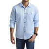 Enlision Camicia Blu Uomo Manica Lunga Casual No Stiro Camicia da Lavoro Uomo Cotone Regular Fit M