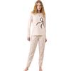 Noidinotte; more than pyjamas Noidinotte - Pigiama Donna Invernale in Caldo Cotone Articolo Big Fiocco. - S Panna