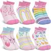 hometrixx 6 Paia Calze in Cotone Traspirante Bambina Calzini Corti Divertenti Simpatici Farfalle Calzini alla Caviglia 5-8 Anni