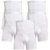 Generic Boxer da uomo a vita alta senza cuciture U-Convex Slip modellante per il corpo Hip-Lifting Biancheria intima traspirante confortevole mutande, Bianco, 5 pezzi, 4X-Large