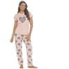 A2Z Pigiama da donna a maniche corte in 100% cotone, con stampe floreali e animali carini, top in morbido jersey con pantaloni AOP Frenchie, panda, bradipo, zebra, cuori e sogni, taglie 40-54, Cuori