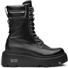 Cult New Rock CLW457000 Black Anfibi Donna in Pelle Lacci Lampo e Zeppa Alta (Taglia 37)