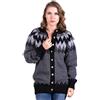 Gamboa Alpaca Cardigan Lana Donna Invernale Elegante Cappuccio Manica Lunga Cappotto con Zip Scollo a V