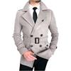 KHIRVWL Cappotto di Lana Uomo Blazer a Maniche Lunghe Tinta Unita Sottile Cappotto con Bottoni Elegante Autunno e Inverno Mo Giacca Trench Cappotto Doppiopetto in Lana Coat Cappotto Uomo Curvy
