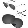 PapaViva Lenti di ricambio e kit di gomma compatibili con occhiali da sole Ray-Ban RB3025 58 mm nero solido non polarizzati