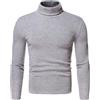 SamHeng Camicie da Uomo con Collo Alto, Top in Pile Tinta Unita a Maniche Lunghe, Pullover Slim Fit, Top Invernale con Strato Base Termico, Camicia Tinta Unita a Collo Alto con Fondo Caldo Top Basic