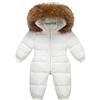 amropi Bambino Tute da Neve Inverno Body Pagliaccetto con Cappuccio Neonato Tutina Jumpsuit Bianco,6-12 Mesi