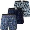Hialegion Americani Boxer Uomo Boxer Larghi Intimo Dri Fit Puro Cotone Boxer Pigiama Shorts Pantaloncini Pigiama Uomo con Apertura 3 Pacco M