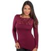 Carol Maglia Maniche Lunghe Donna con Inserti in Pizzo