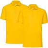 Fruit of the Loom Confezione doppia 65/35 Polo + sacca da ginnastica MyShirt Colore: nero, Giallo girasole + sacca per maglieria, M