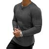 Muscle Cmdr Maglia Uomo Manica Lunga/Corte,Maglia Termica Uomo Manica Lunga,Cotone Camicie Muscolari Slim Fit（Grigio Scuro/M）