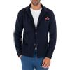 Giosal Cardigan Uomo Giacca Maglione Maniche Lunghe Taschino Tinta Unita Casual Vari Colori Made in Italy (IT, Testo, L, Regular, Regular, Blu Primaverile)