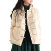 Generic Piumino di Cotone da Donna Stile Cinese Retrò Bottone Collare Leggero Giacca di Cotone Giacca Stile Etnico (Bianco,M)