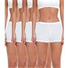 wirarpa Mutande Boxer Donna Culotte a Pantaloncino Cotone Shorts Intimo con Cavallo Cotone Pacco da 4