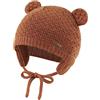 XIAOHAWANG Bambino Earflap Beanie Cappello Morbido Bambino Knit Berretti Carino Orso Neonato Bambino Ragazza Cappelli Autunno Inverno