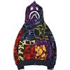 LIAOPUFUS Uomo 3D Stampato Shark Felpa con Cappuccio Hip Hop a Maniche Lunghe Zipper con Cerniera Mimetica Moda Street Wear