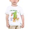 WAWSAM Baby Boy 1st Birthday T-Shirt - I'm Wild And 1 Jungle Animals Birthday Top Tee