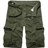 New front Pantaloni Cargo Estivi a Tinta Unita da Uomo Pantaloncini da Corsa Estivi Casual da Uomo Pantaloncini Estivi Multitasche Senza Cintura da Esterno da Uomo Tempo Libero
