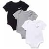 Nike 3Pk Swoosh Body per Bimbi Black 3 Mesi