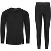 DANISH ENDURANCE Completo Maglia e Pantaloni Termici Uomo e Donna, Intimo Termico per Sci, Trekking, Black, M