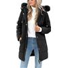 Tuopuda Cappotto Giubbotto Donna Invernale Giacca Cappotti Imbottita Caldo Parka Felpa con Cappuccio in Pelliccia Staccabile Giacche Trapuntato Giaccone Outdoor