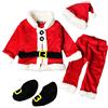 Geagodelia Set di Babbo Natale per Neonato Unisex 4PCS Maglietta a Maniche Lunghe + Pantaloni + Cappello + Scarpe 0-3 Anni Completini Natalizi (Rosso, 1-2 Anni)