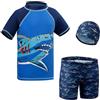 KAKU NANU Costume da Bagno Ragazzo Bambino Costumi Mare Pantaloncini Cuffia Piscina Maglietta Anti UV 10 11 12 Anni
